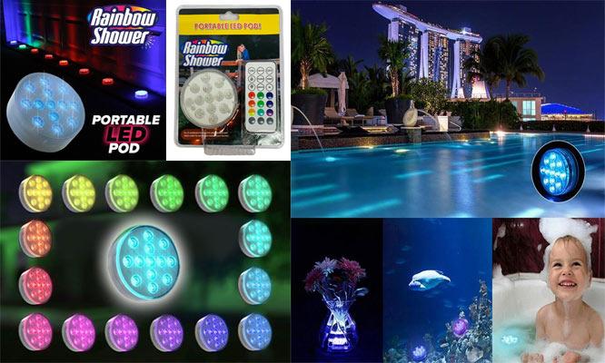 Vodotěsné barevné 13 LED světlo s ovladačem do bazénu jezírka akvária - Záhrada