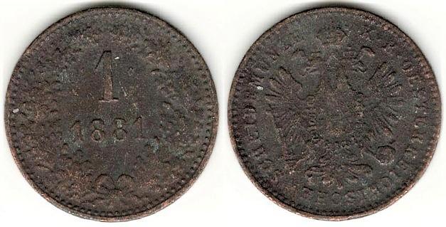 1 Krejcar 1881 - Numizmatika