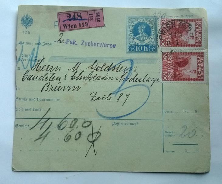 Rakousko, 1913, pošt. průvodka