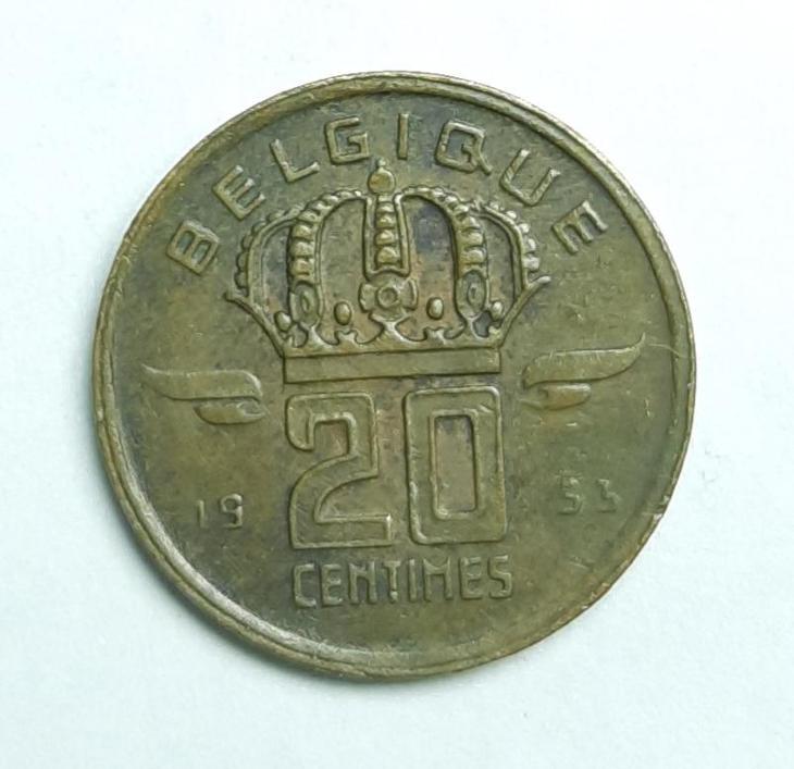 Belgie 20 centimes 1953