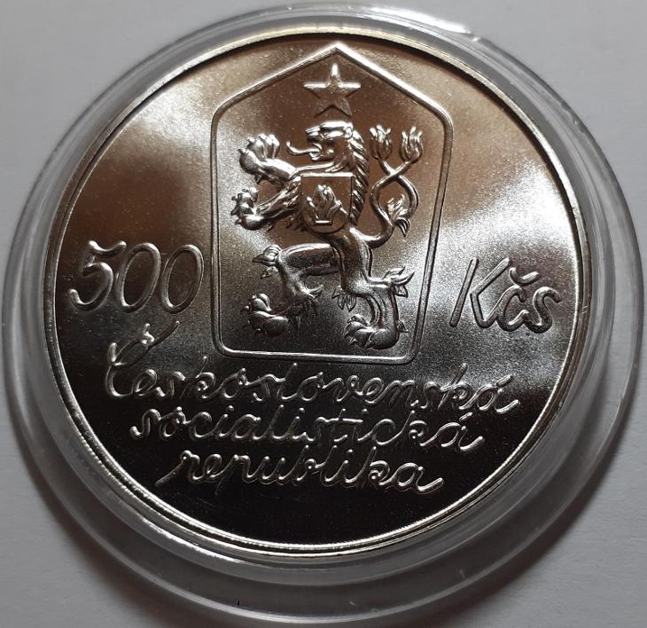 Stříbrná pamětní mince 500 Kčs 1987 Josef Lada - Numismatika Česko
