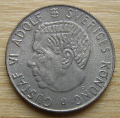 Mince Švédsko Ag - 1 krona/koruna 1966; stav viz fota