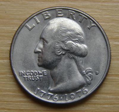 Mince USA Ag - 1/4 dolar 1976 "Washington Quarter"; stav viz fota