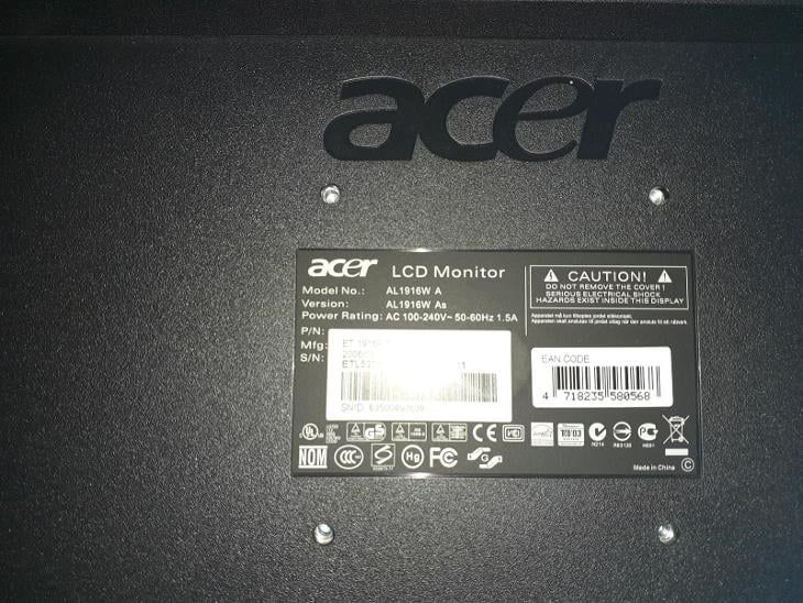 Monitor  LCD Acer 1916 W - Monitory k PC