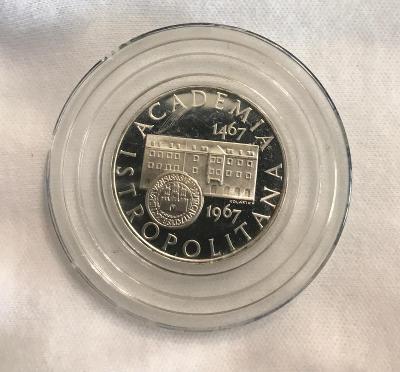 🌶R!Stříbrná mince10 kčs PROOF - Academia Istropolitana 1967,4.869ks