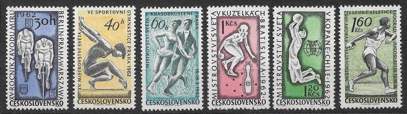 ČSSR 1962 - cyklistika, gymnastika, krasobruslení, kuželky, fotbal