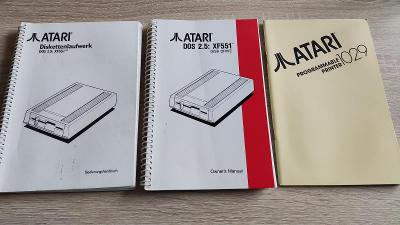 ATARI 3x originální návod pro disketovou jed.  XF551 a tiskárnu 1029