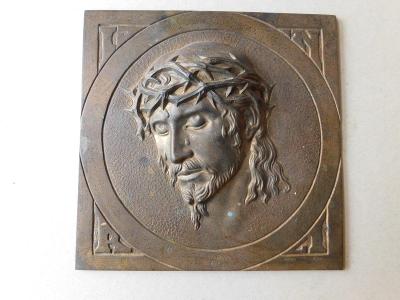 Ježíš Kristus reliéf Bronz 20 x 20 cm autor (Herold-Hejna) 