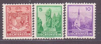 Lichtenštejnsko, STARÉ ZNÁMKY, 1934 rok, VYPRODEJ od 1 Kč