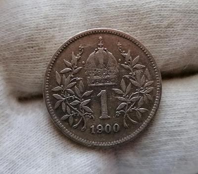 1 koruna 1900 bz, mincovna Vídeň, František Josef I.