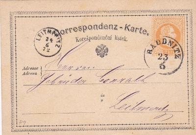 Rakousko, žluťásek, Roudnice nad Labem 1872- Litoměřice, náprstkové 