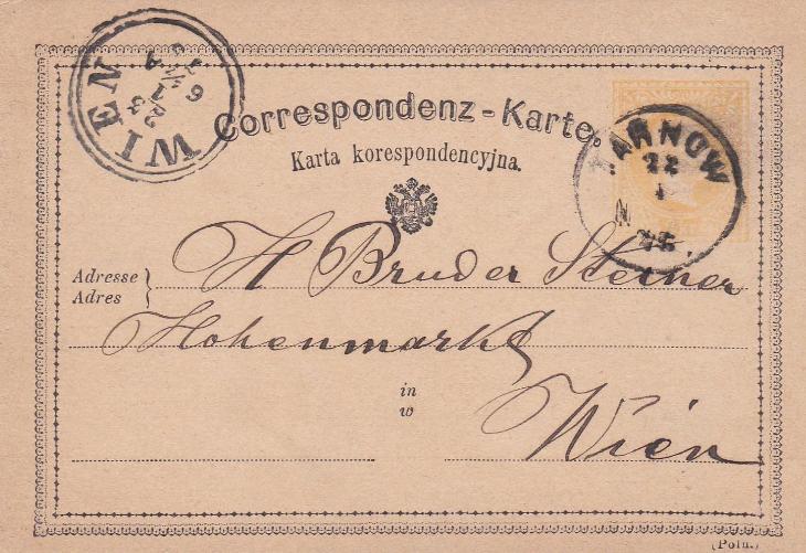 Rakousko, žluťásek polský, Tarnów 1875 - Vídeň.