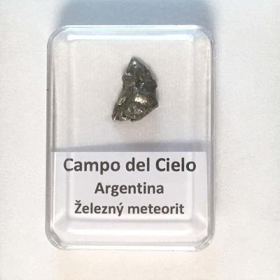 Železný meteorit Campo del Cielo - Argentina - krabička s popisem 04