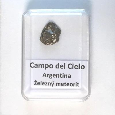 Železný meteorit Campo del Cielo - Argentina - krabička s popisem 10
