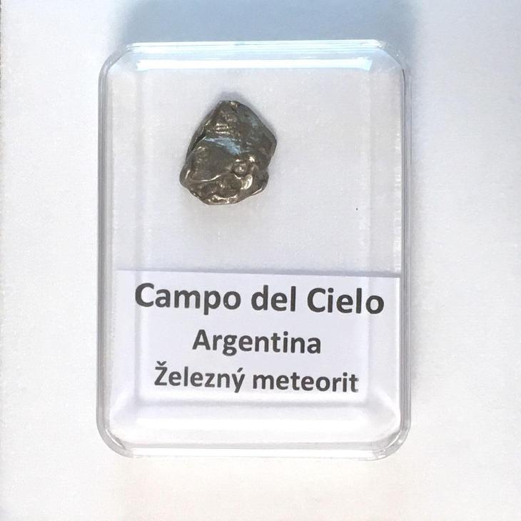 Železný meteorit Campo del Cielo - Argentina - krabička s popisem 10 - Sběratelství
