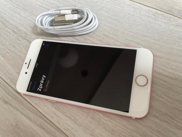APPLE iPhone 7 128gb ROSE GOLD 100%FUNKČNÍ 96++%VZHLED+NEW kabel OD1KČ - Apple iPhone