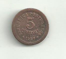 5 Centavos  Portugalsko 1927