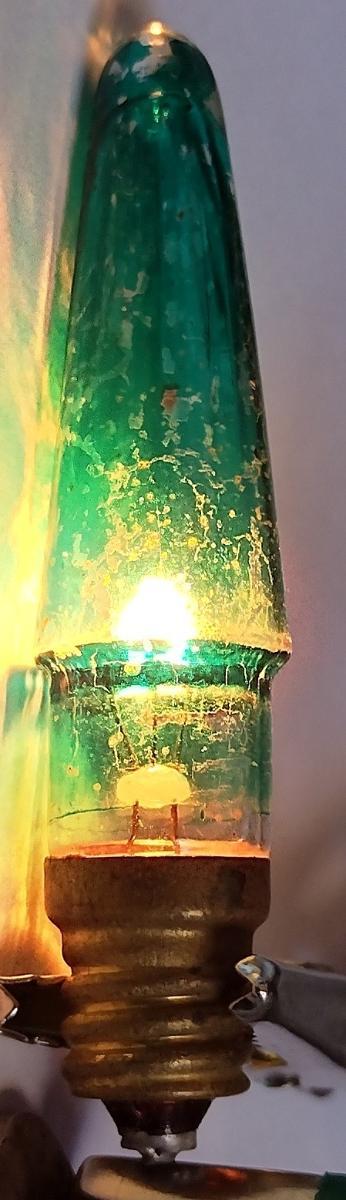 Vánoční elektrické svíčky Žárovka zelená - Starožitné vánoční ozdoby