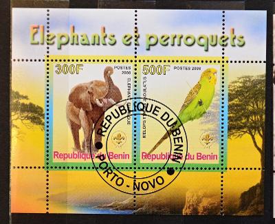 Ptactvo-Benin,2008. Papoušek a sloní, PL / D-6