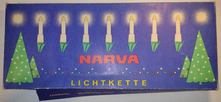 Retro Krabice Vánočních elektrických svíček Narva - Starožitné vánoční ozdoby