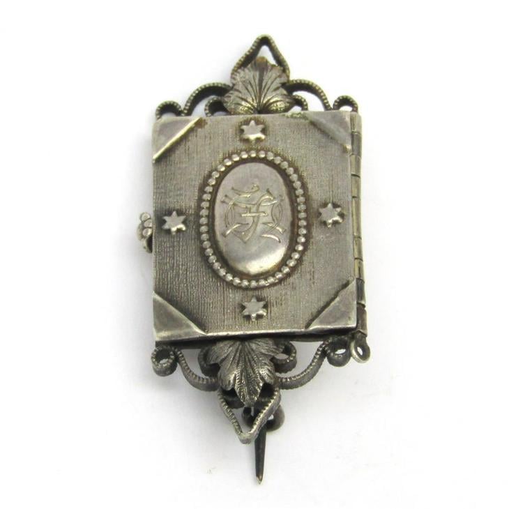Stříbrná brož - Starožitné šperky