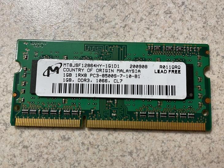 Micron SO-DIMM DDR3 1 GB 1066 MHz  - Notebooky, příslušenství
