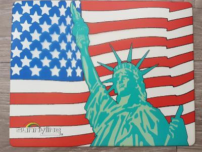 3x podložky pod myš - Socha Svobody a vlajka USA