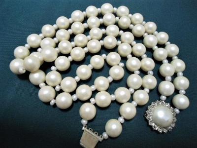 Starožitný perlový náhrdelník. 2 řady
