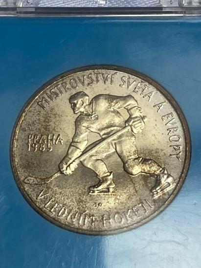 100 Kčs Mistrovství světa v ledním hokeji 1985 - stříbrná mince - Numismatika Česko