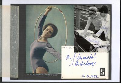 Mičechová - Sitnianská Hana (1946-2020) , gymnastka, sb. list, podpis