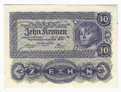 AUSTRIA - 10 KRONEN - 1922 - aUNC