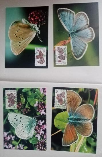 Ochrana přírody - ohrožení motýli (WWF) Cartes Maxima 2002 - Známky Československo+ČR