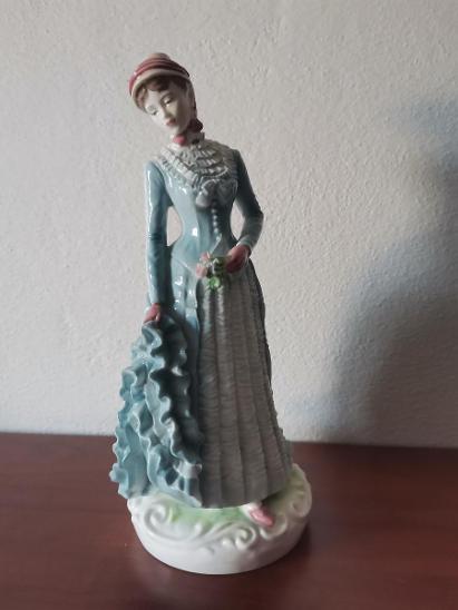 Secesní dáma figurální porcelán socha Royal Worcester - Starožitnosti a umenie