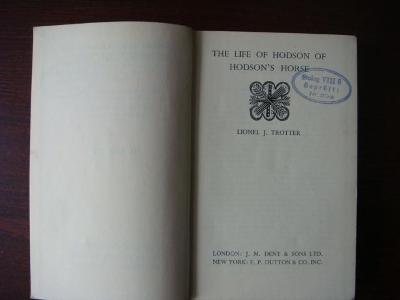 Kniha; knížka; THE LIFE OF HODSONOF HODSONS HORSE; Trotter; román; Ang