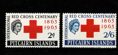 Pitcairn Islands1963 Mi 37/8** 100.let červeného kříže - Nr.z9