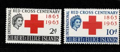 Gilbert a Ellice Islands1963 Mi 75/6** 100.let červeného kříže - Nr.z9