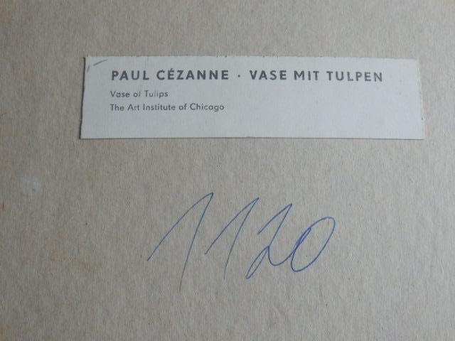 Starší obraz - nějaký tisk tulipánů popis vzádu - Paul Cezane 
