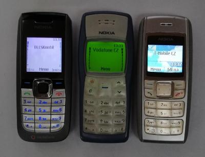 3x starý funkční mobil Nokia: 2610, 1100, 1600