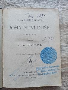 kniha - BOHATSTVÍ DUŠE - A. Grassi přeložil Vetti - rok 1889