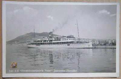 S/S "Prestolonasljednik Petar" Jadranske Plovidbe (MF prošlá 1936)
