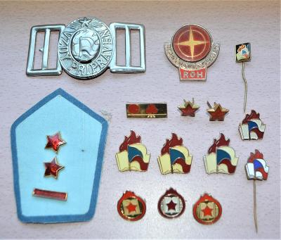ČSSR - odznaky pionýr + přezka + nášivka - originál