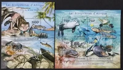 Togo 2011 24€ Africká fauna a flora Středozemního moře, Želvy a ryby