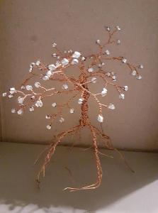 Stromeček stěstí a hojnosti stříbrné korálky MAXI m. dekorace