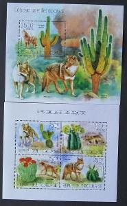 Togo 2013 22€ Kojoti a kaktusy, Divocí psi a flora pouští 