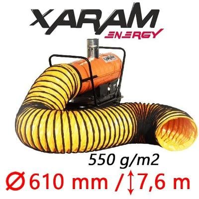 Nehořlavá hadice pro rozvod tepla XARAM Energy, délka 7,6 m 610mm