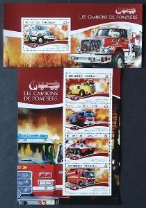 Togo 2014 22€ Hasiči a jejich technika, Vozidla hasičů a požárníků