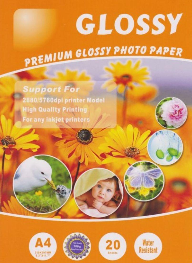 Foto papier, fotopapier, lesklý, A4, 21x29, 7 cm, 180gr, 20ks - Tlačiarne, príslušenstvo