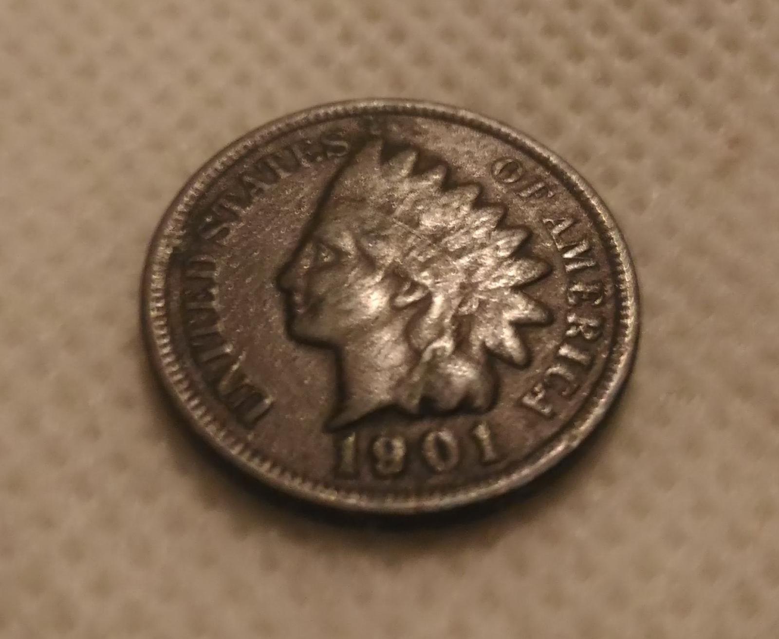 mince USA 1 cent 1901 INDIÁN - Numismatika