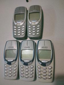 !!! 5x Nokia 3330 !!! Bílá, šedá - NE 3310 + kryt