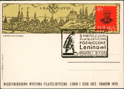17B1449 Obálka - přítisk výstava filatelistů Krakov 1970, Lenin